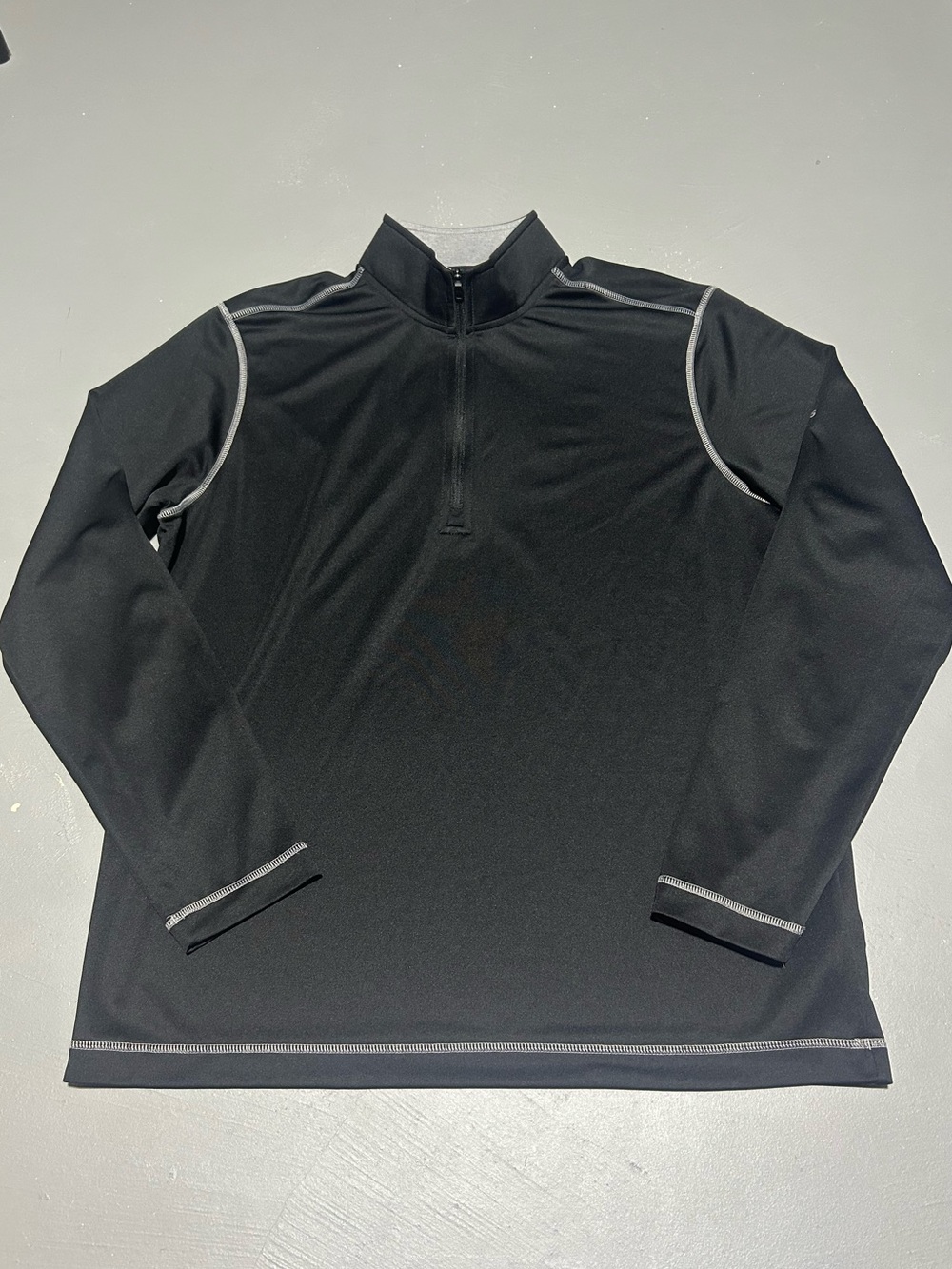 Adidas Black Long Sleeve Performance Quarter Zip Pullover (Men’s Size Large)